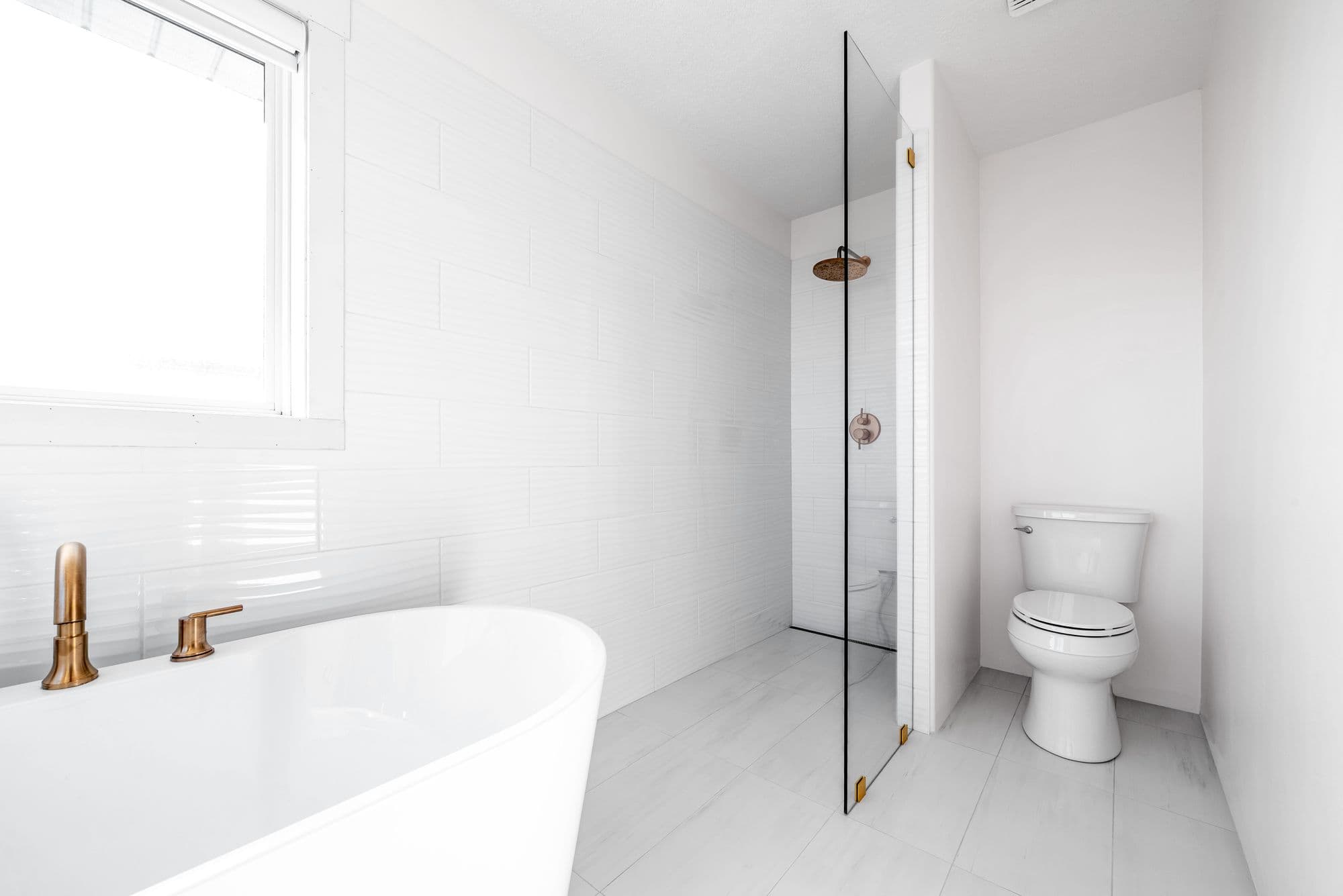 Calgary bathroom renovation with custom tile