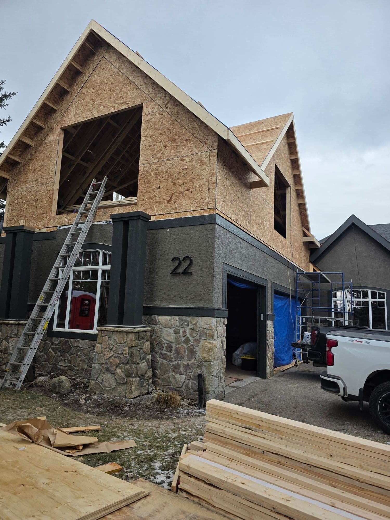 Home addition in progress Calgary — construction phase
