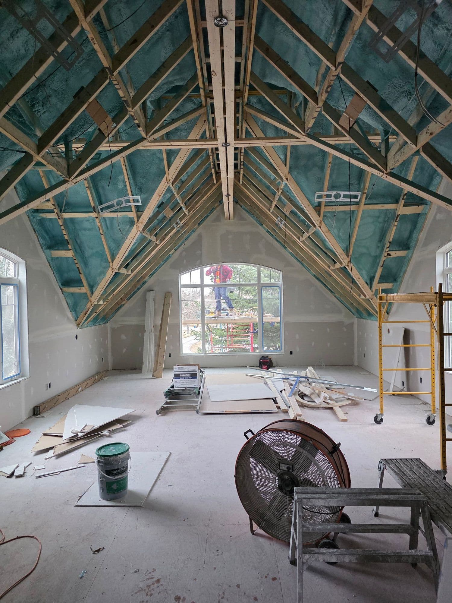 Home addition in progress Calgary — framing and interior
