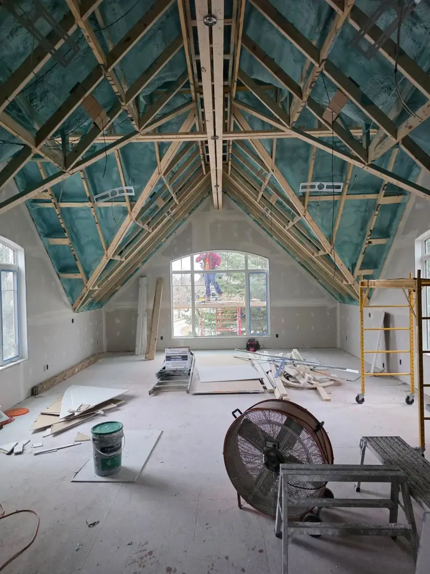 Home addition in progress Calgary — framing and interior