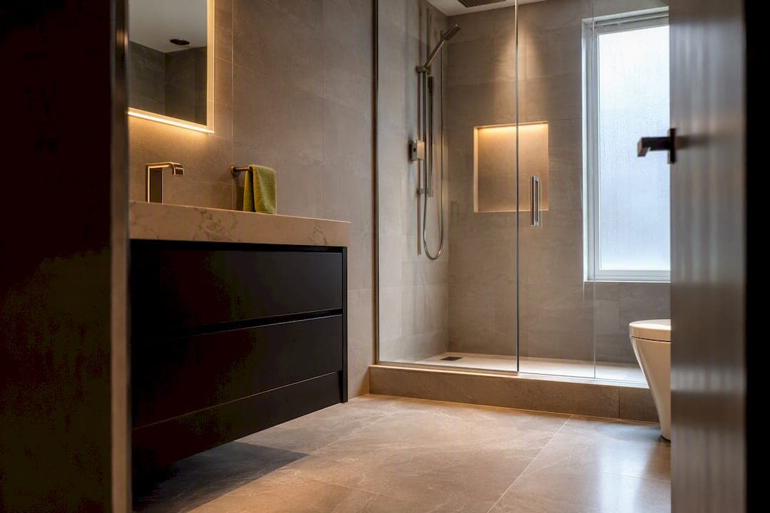Refined Calgary bathroom renovation with tile finishes